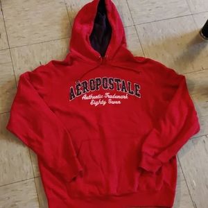 Men's Aeropostale Red Pullover Hoodie Sweatshirt L